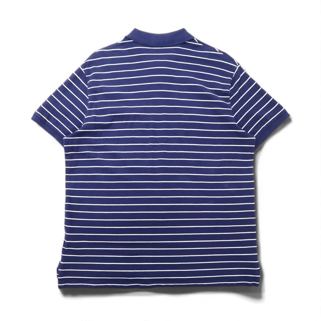 POLO RALPH LAUREN Custom Slim Fit Stretch Mesh Polo Shirt, Size XL, Navy, Striped Cotton, Pique, Small Pony Embroidery