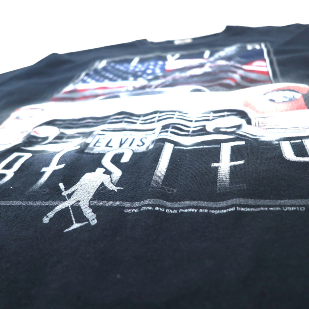 ELVIS PRESLEY Elvis Presley Band T-shirt XL Black Cotton Star Spangled Banner Anvil Body Big Size Made in Honduras