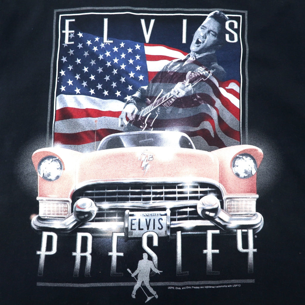 ELVIS PRESLEY Elvis Presley Band T-shirt XL Black Cotton Star Spangled Banner Anvil Body Big Size Made in Honduras