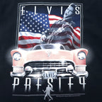 ELVIS PRESLEY Elvis Presley Band T-shirt XL Black Cotton Star Spangled Banner Anvil Body Big Size Made in Honduras