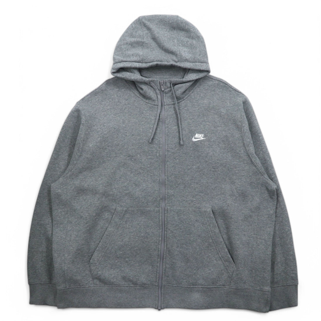 NIKE Club Fleece Full Zip Hoodie XXL Grey Swoosh CLUB FLEECE BV2645-063