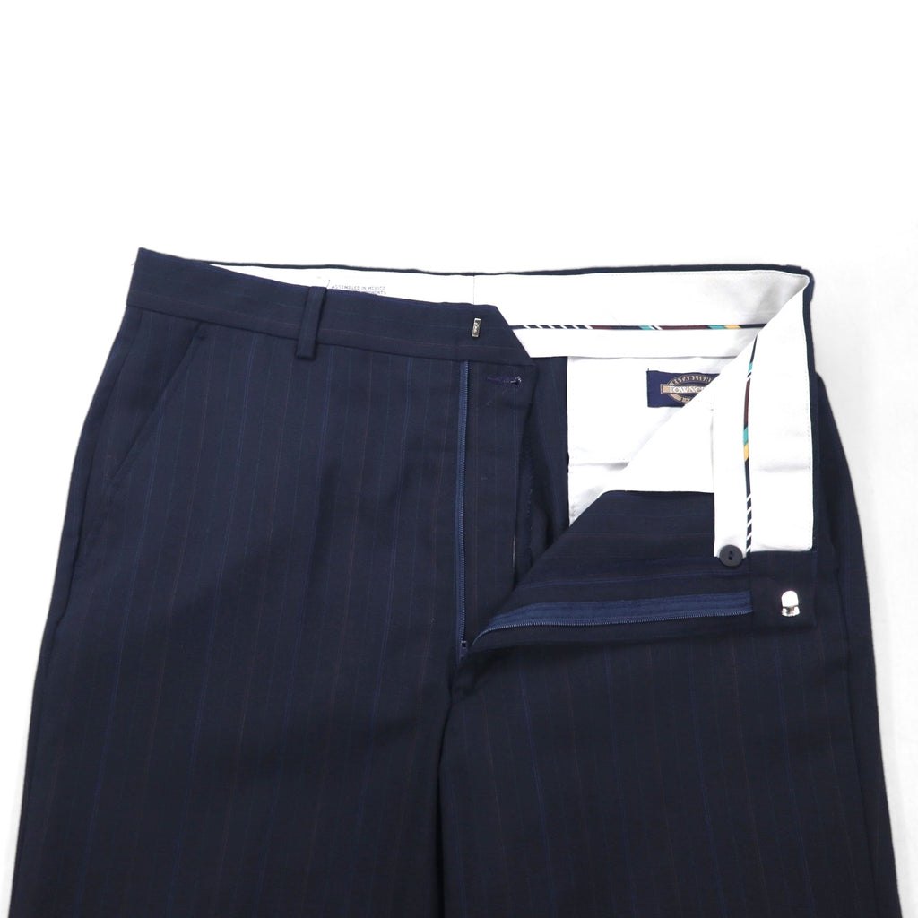 TOWNCRAFT 90s Vintage Slacks, Size L, Navy Striped Wool