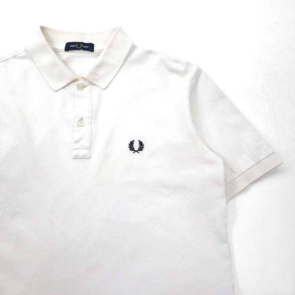 FREDPERRY Side Taped Pique Polo Shirt, Size M, White, Cotton, Pique, F1860, Made in Japan