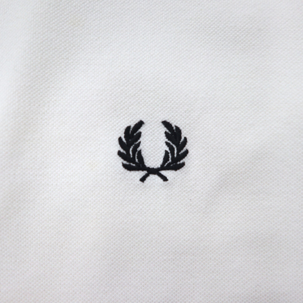 FREDPERRY Side Taped Pique Polo Shirt, Size M, White, Cotton, Pique, F1860, Made in Japan