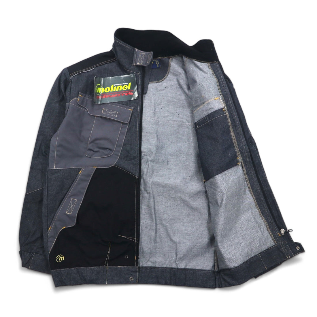molinel expert ユーロワーク フランス ユーティリティ ジャケット L グレー Cordura コーデュラ デニム 未使用品