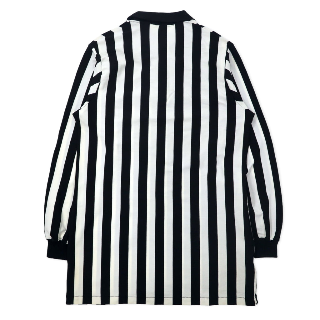 Made in USA 70s medalist Sand-Knit half-zip game shirt referee shirt jersey L white black stripe polyester TALON zip
