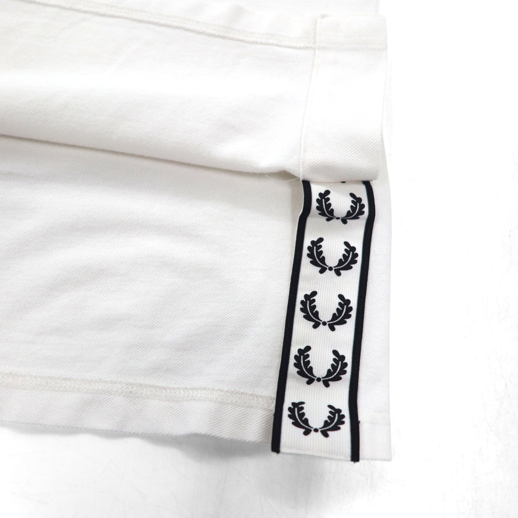 FREDPERRY Side Taped Pique Polo Shirt, Size M, White, Cotton, Pique, F1860, Made in Japan