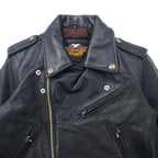 HARLEY DAVIDSON Double Riders Jacket Leather Jacket S Black Cowhide Quilted Liner