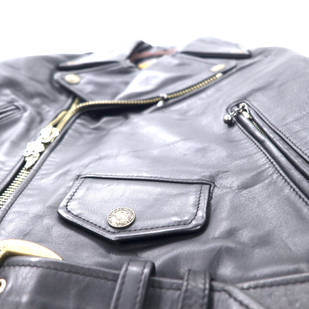 HARLEY DAVIDSON Double Riders Jacket Leather Jacket S Black Cowhide Quilted Liner
