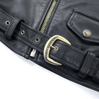 HARLEY DAVIDSON Double Riders Jacket Leather Jacket S Black Cowhide Quilted Liner