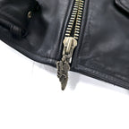 HARLEY DAVIDSON Double Riders Jacket Leather Jacket S Black Cowhide Quilted Liner