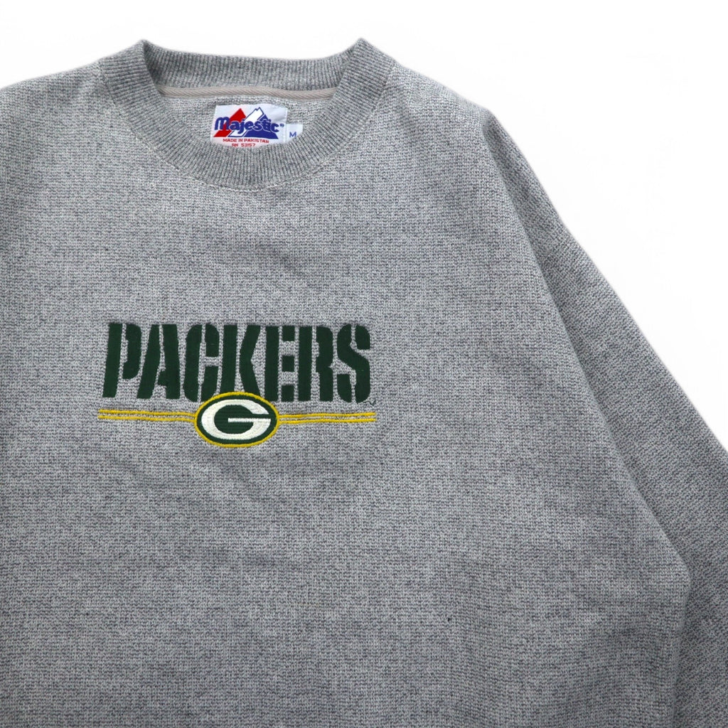 majestic Packers embroidered sweatshirt XL grey cotton NFL PACKERS