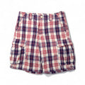 POLO JEANS COMPANY. RALPH LAUREN 90s Short Cargo Pants, Size L, Red, White, Navy, Check Cotton