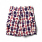 POLO JEANS COMPANY. RALPH LAUREN 90s Short Cargo Pants, Size L, Red, White, Navy, Check Cotton