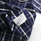 LACOSTE button-down Shirts L Navy Checked Cotton DEVANLAY Made F5182