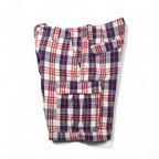 POLO JEANS COMPANY. RALPH LAUREN 90s Short Cargo Pants, Size L, Red, White, Navy, Check Cotton