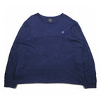 POLO RALPH LAUREN Long Sleeve T-Shirt, XXL, Navy, Cotton, Small Pony Embroidery