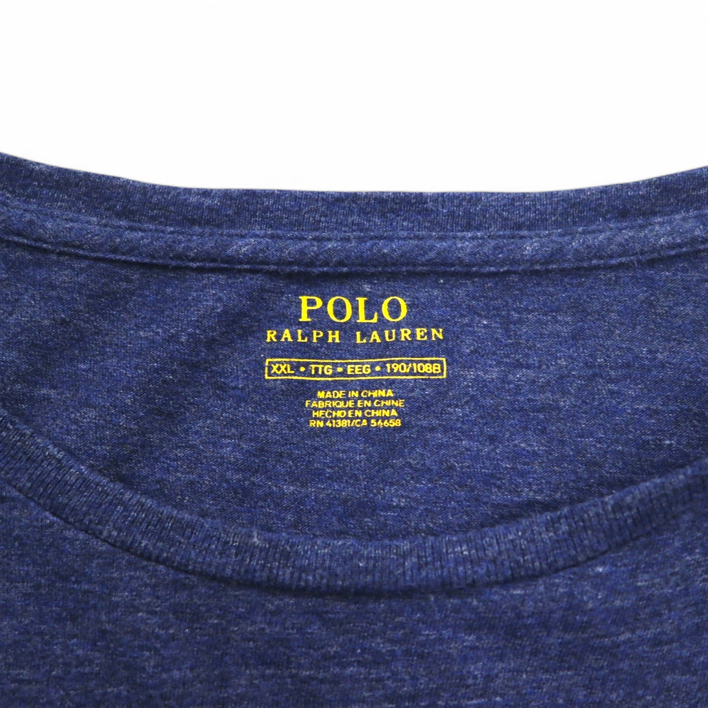 POLO RALPH LAUREN Long Sleeve T-Shirt, XXL, Navy, Cotton, Small Pony Embroidery