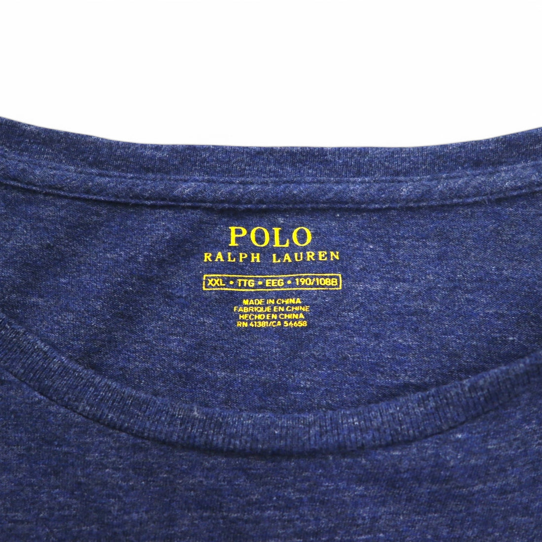 POLO RALPH LAUREN Long Sleeve T-Shirt, XXL, Navy, Cotton, Small Pony Embroidery