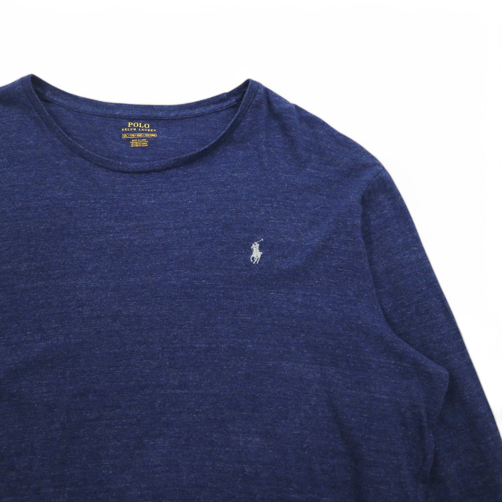 POLO RALPH LAUREN Long Sleeve T-Shirt, XXL, Navy, Cotton, Small Pony Embroidery