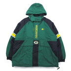 STARTER 90s NFL PRO LINE Anorak Parka, Padded, XL, Green, Nylon, Packers, Removable Hood