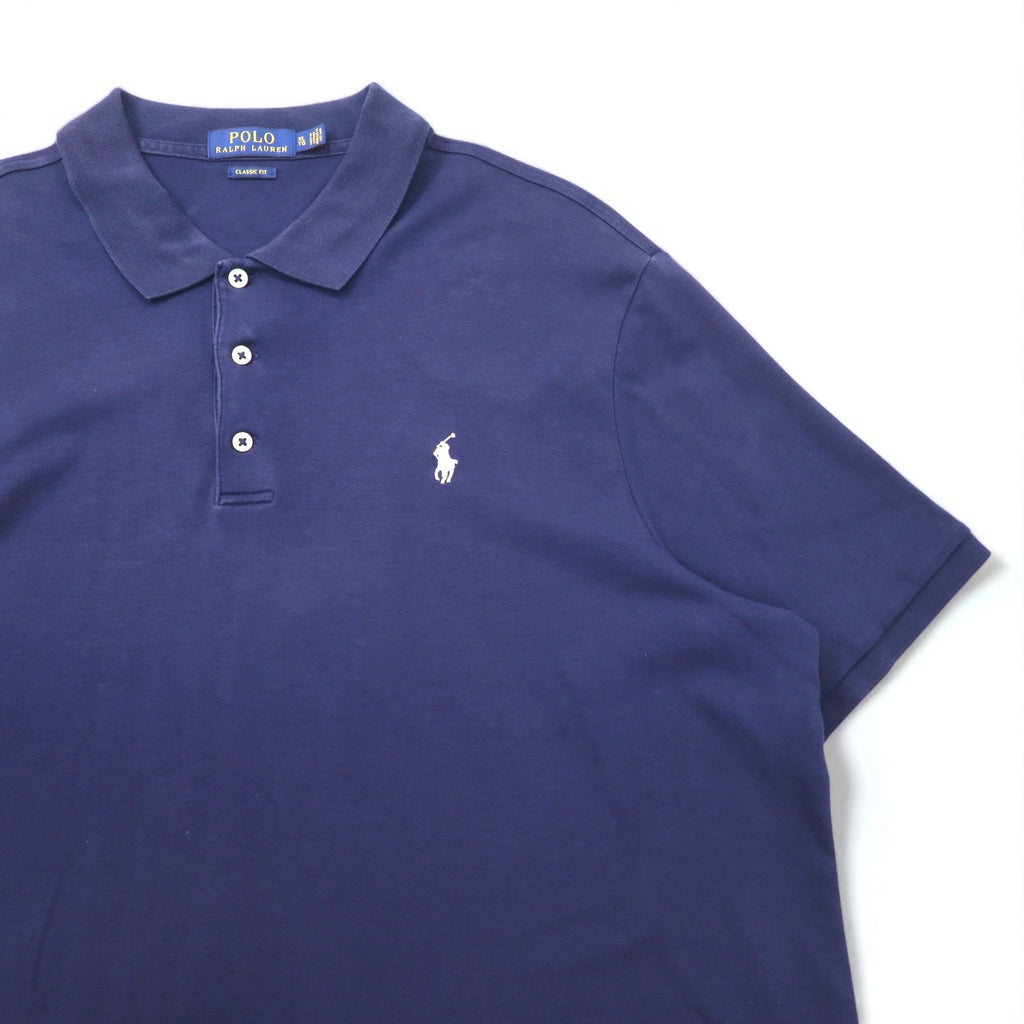 POLO RALPH LAUREN クラシックフィット ポロシャツ XL ネイビー コットン スモールポニー刺繍
