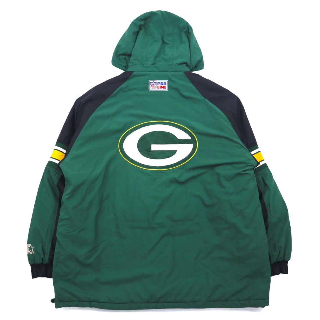 STARTER 90s NFL PRO LINE Anorak Parka, Padded, XL, Green, Nylon, Packers, Removable Hood