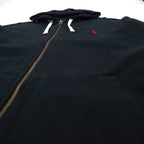 Polo Ralph Lauren 90s Reverse Weave Zip Hoodie, Size 2XL, Black, with Small Pony Embroidery