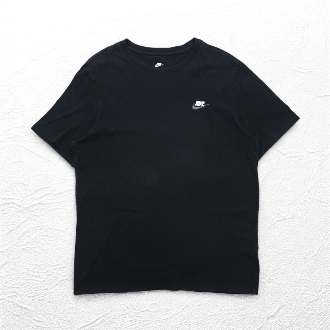 NIKE The Nike Tee One-point embroidered T-shirt L Black Cotton Swoosh logo