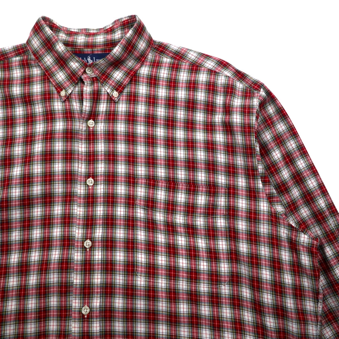Ralph Lauren 90s Button-down Shirt L Red Check BLAIRE Small Pony Embroidery