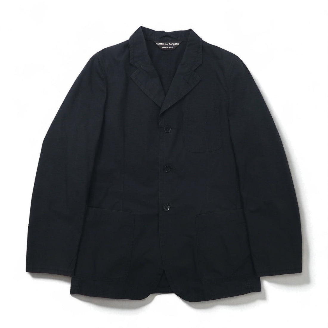 COMME des GARCONS HOMME PLUS 00年代 SIMPLE&UTILITY期 3B テーラードジャケット S ブラック コットン PM-J092 日本製