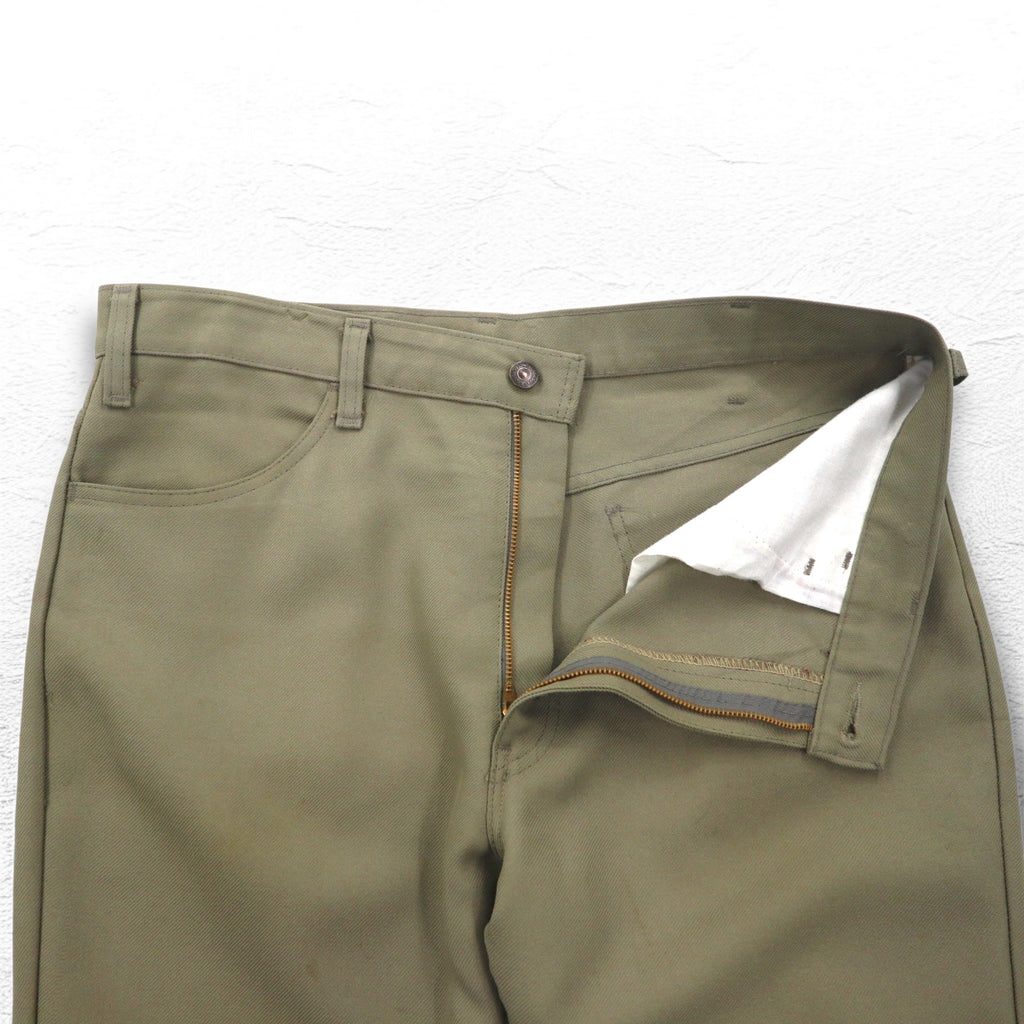 Levi's 80's USA made Staple Chino Pants L Beige 42 TALON Zip Black Tab Button Back 520 10517 6123