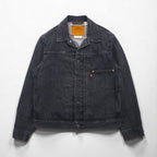 Levi's PREMIUM 1stタイプ ビッグE デニムジャケット Gジャン M ブラック TYPE1 TRUCKER JACKET シンチバック ビッグサイズ ダブルプリーツ RELAXED A3174-0000