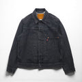 Levi's PREMIUM 1stタイプ ビッグE デニムジャケット Gジャン M ブラック TYPE1 TRUCKER JACKET シンチバック ビッグサイズ ダブルプリーツ RELAXED A3174-0000