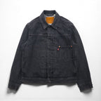 Levi's PREMIUM 1stタイプ ビッグE デニムジャケット Gジャン M ブラック TYPE1 TRUCKER JACKET シンチバック ビッグサイズ ダブルプリーツ RELAXED A3174-0000