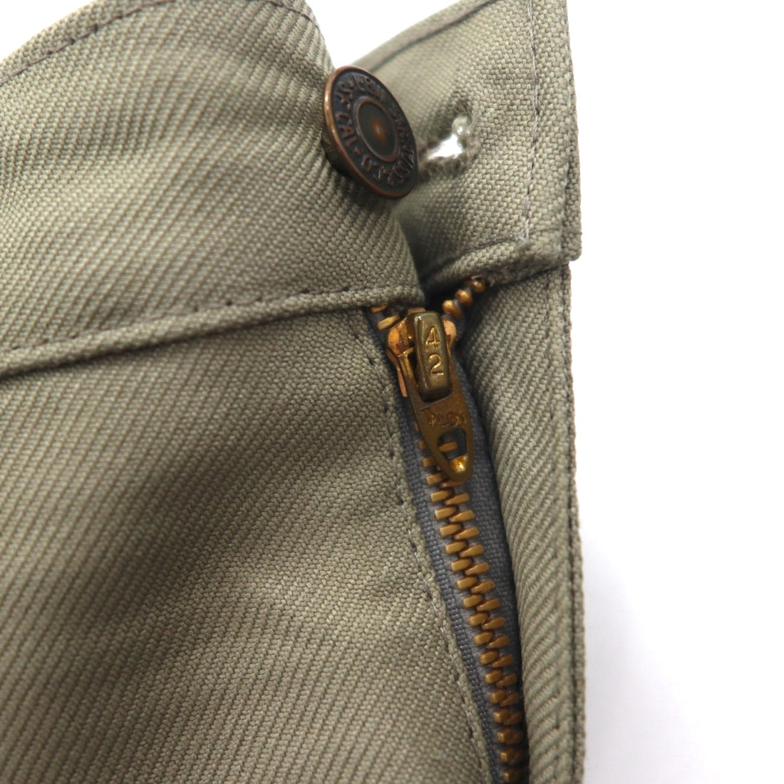 Levi's 80's USA made Staple Chino Pants L Beige 42 TALON Zip Black Tab Button Back 520 10517 6123