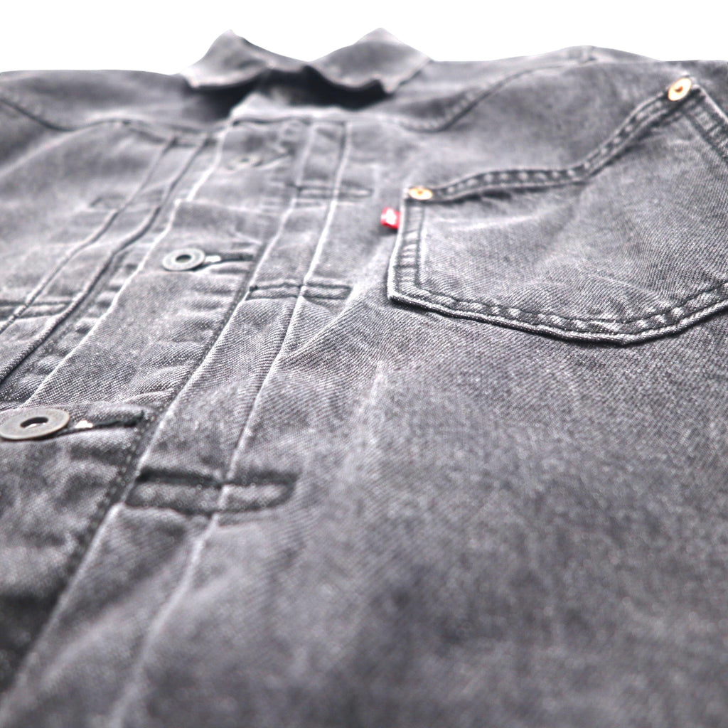 Levi's PREMIUM 1stタイプ ビッグE デニムジャケット Gジャン M ブラック TYPE1 TRUCKER JACKET シンチバック ビッグサイズ ダブルプリーツ RELAXED A3174-0000