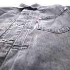 Levi's PREMIUM 1stタイプ ビッグE デニムジャケット Gジャン M ブラック TYPE1 TRUCKER JACKET シンチバック ビッグサイズ ダブルプリーツ RELAXED A3174-0000