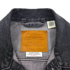 Levi's PREMIUM 1stタイプ ビッグE デニムジャケット Gジャン M ブラック TYPE1 TRUCKER JACKET シンチバック ビッグサイズ ダブルプリーツ RELAXED A3174-0000