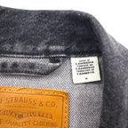 Levi's PREMIUM 1stタイプ ビッグE デニムジャケット Gジャン M ブラック TYPE1 TRUCKER JACKET シンチバック ビッグサイズ ダブルプリーツ RELAXED A3174-0000
