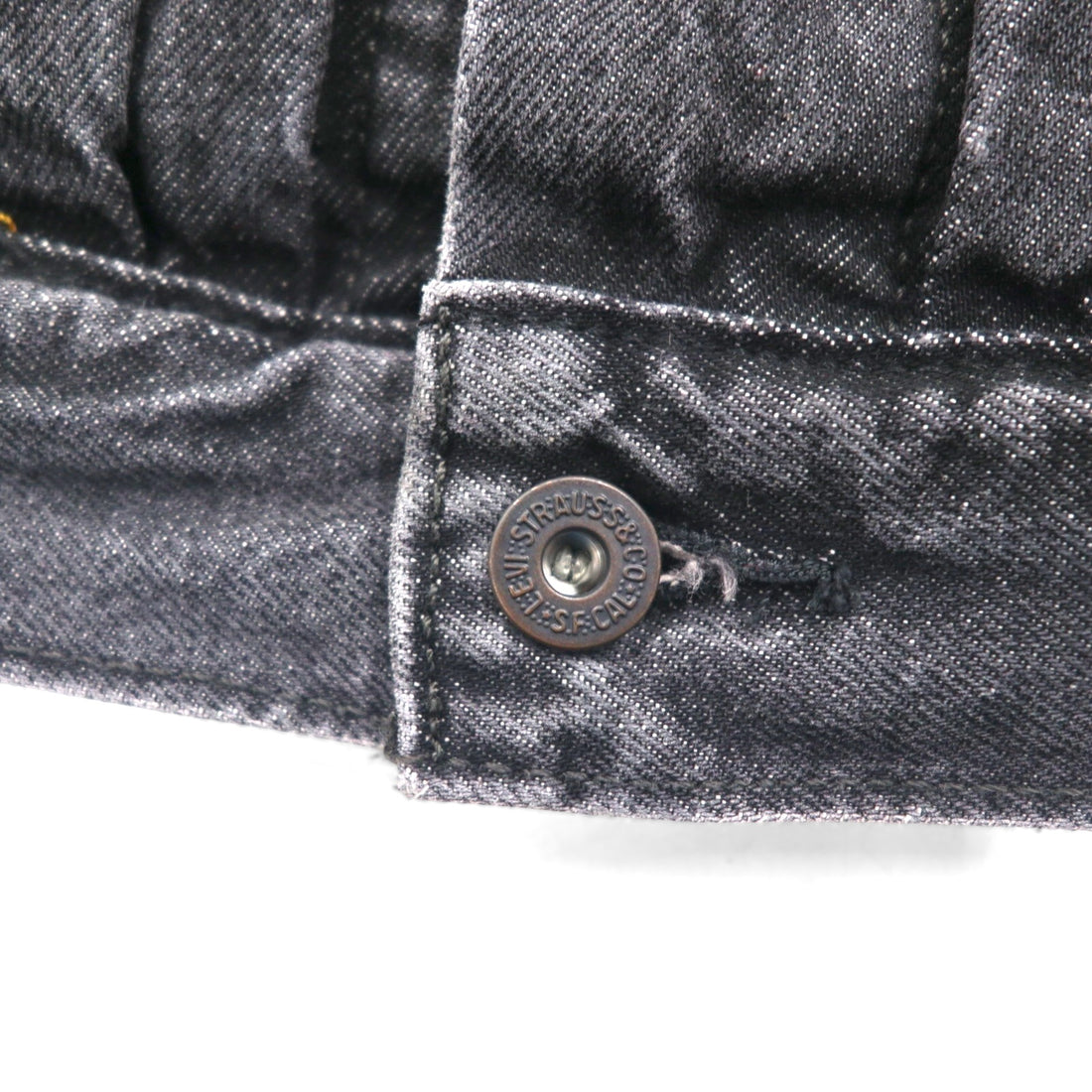 Levi's PREMIUM 1stタイプ ビッグE デニムジャケット Gジャン M ブラック TYPE1 TRUCKER JACKET シンチバック ビッグサイズ ダブルプリーツ RELAXED A3174-0000