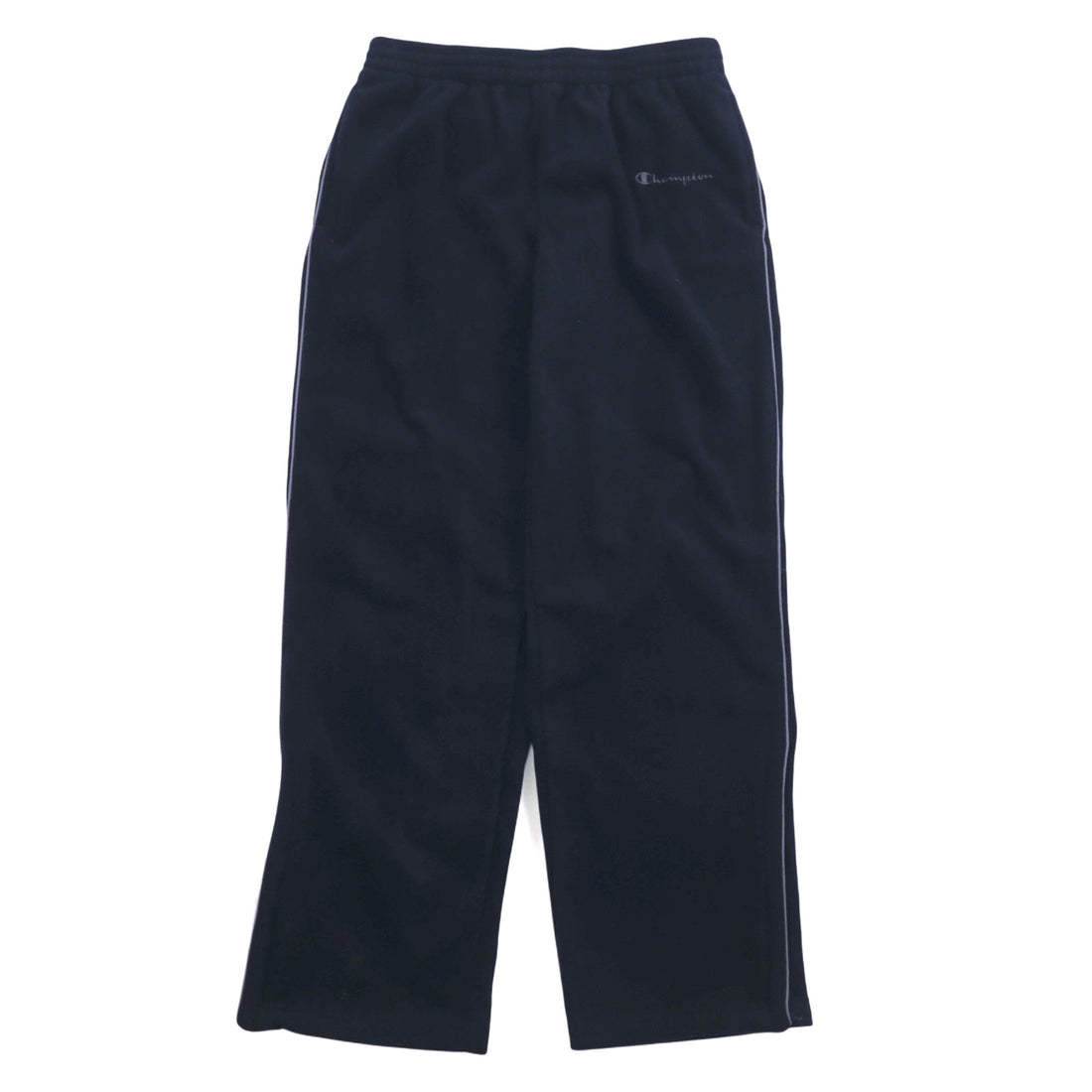 Champion fleece track pants jersey M navy side line one point logo embroidery bar tag
