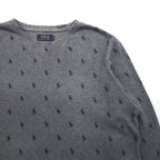 Polo Ralph Lauren サーマル セットアップ L グレー オールオーバーポニー 総柄 ルームウェア パジャマ