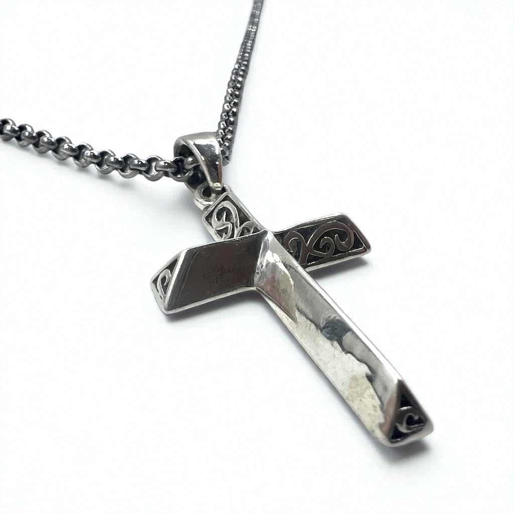 Vintage Silver Cross Necklace クロス 十字架 ネックレス 唐草 シルバー 925