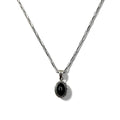 Vintage Silver Black Onyx Necklace, Indian Jewelry, Black Onyx Hopi Chain Necklace Pendant, Silver 925, R Stamp