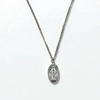 Vintage Virgin Mary Medal Silver Necklace 聖母 マリア オーバルコイン ネックレス シルバー 925 ITALY 喜平チェーン