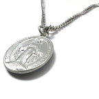 Vintage Virgin Mary Medal Silver Necklace 聖母 マリア オーバルコイン ネックレス シルバー 925 ITALY 喜平チェーン