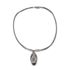 Vintage Virgin Mary Medal Silver Necklace 聖母 マリア オーバルコイン ネックレス シルバー 925 ITALY 喜平チェーン