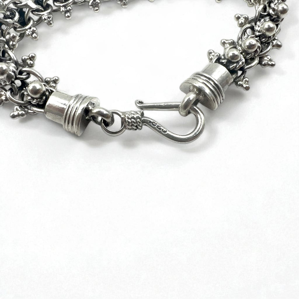 Vintage Silver Bracelet DNA スパイク チェーン ブレスレット シルバー 925 フック