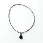 Vintage Silver Black Onyx Necklace, Indian Jewelry, Black Onyx Hopi Chain Necklace Pendant, Silver 925, R Stamp